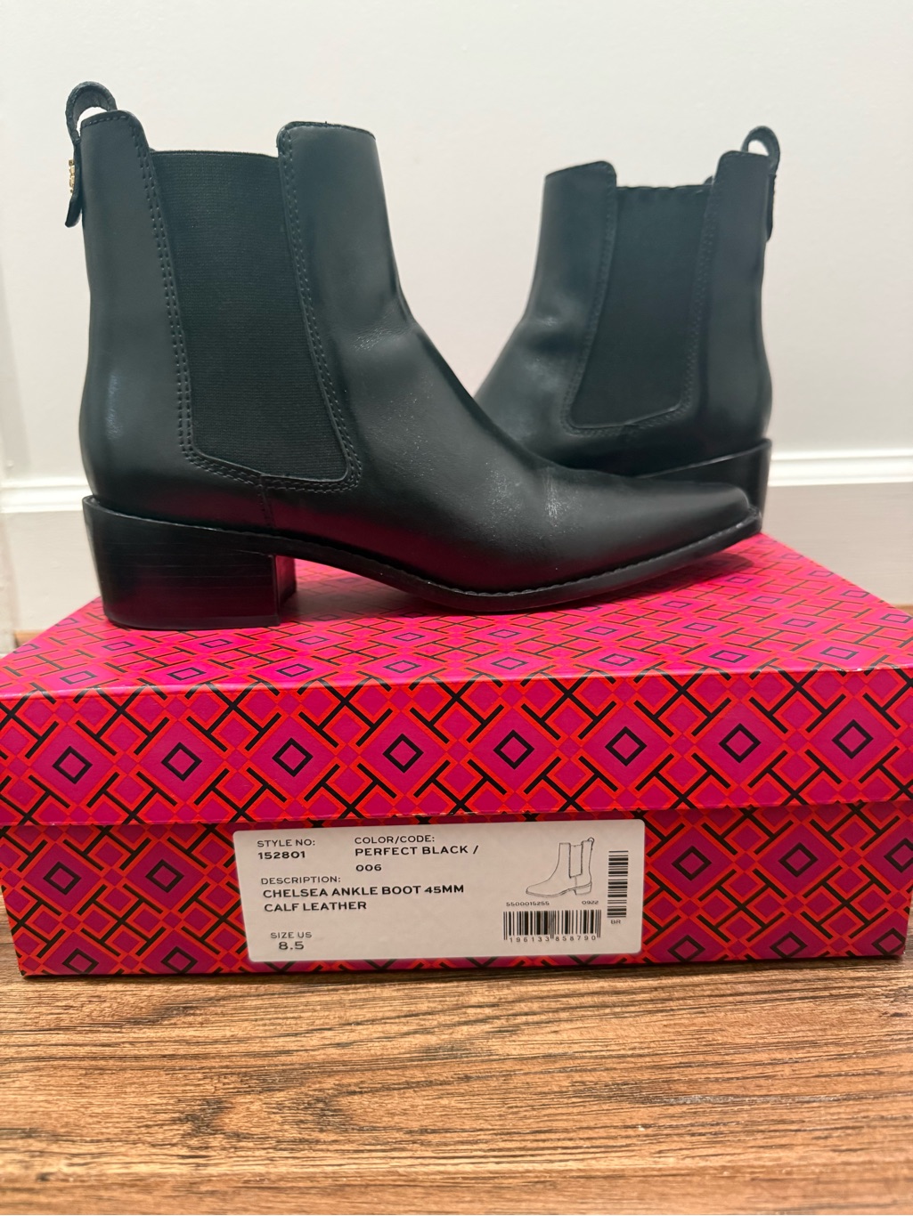 Tory Burch Black Leather Chelsea Ankle Boots